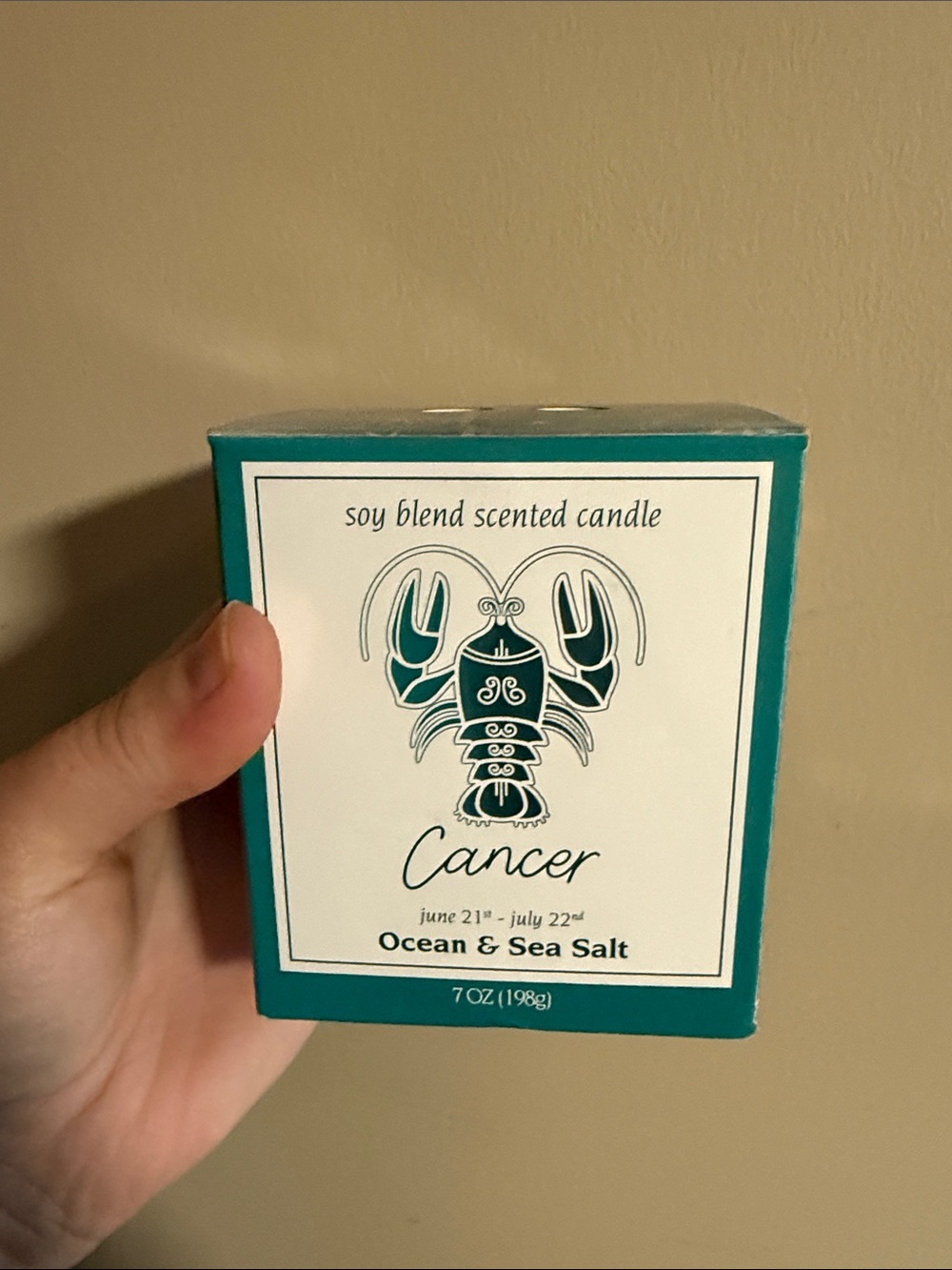 Star Candle Co. Zodiac Cancer "Ocean & Sea Salt" Soy Blend Scented Candle - 7 oz